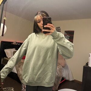 Hanes Women's Sage Green Crewneck Sweatshirt